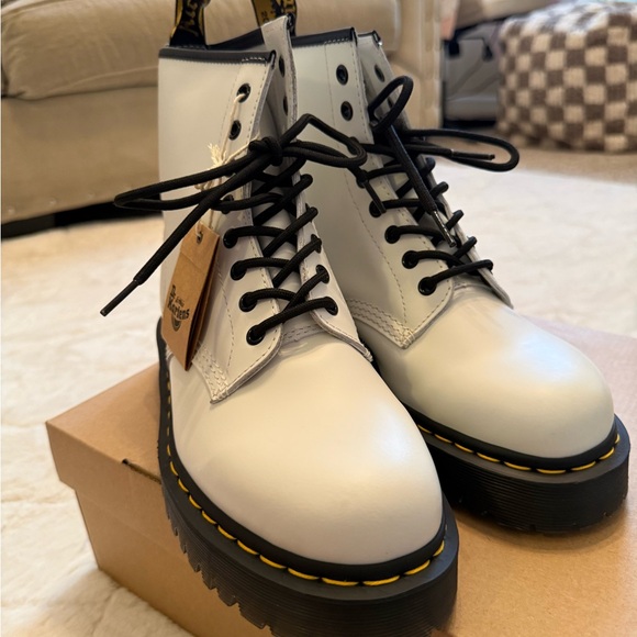 Dr. Martens White 1460 Bex Boots - Picture 1 of 5